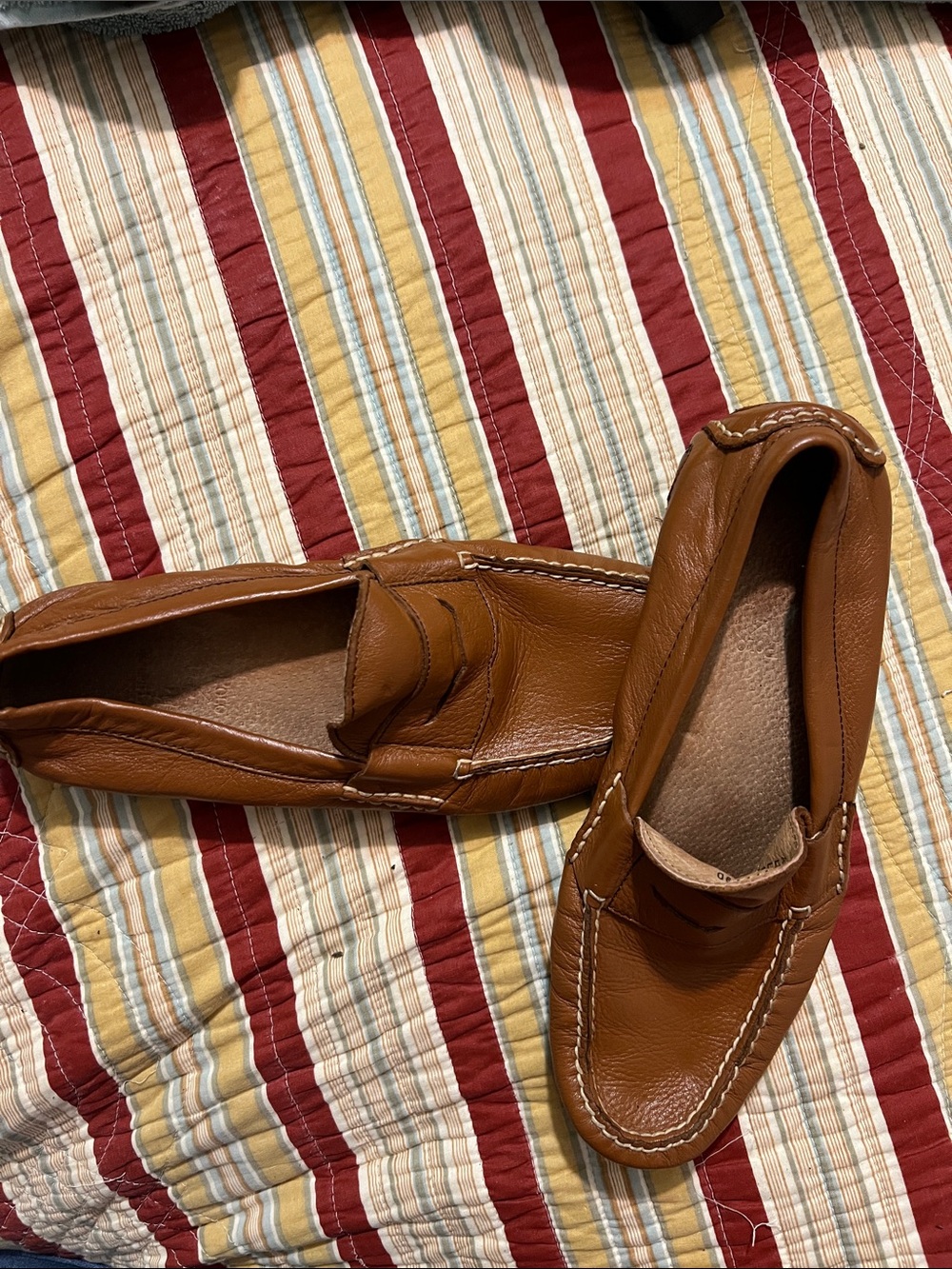 Men's Classic Penny Loafers Polo- Brown Leather Sz 9D